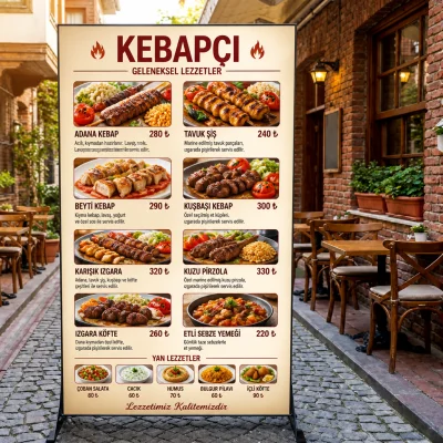 100x150 cm Ayaklı Lightbox Reklam Panosu AI gorsel varyasyonu