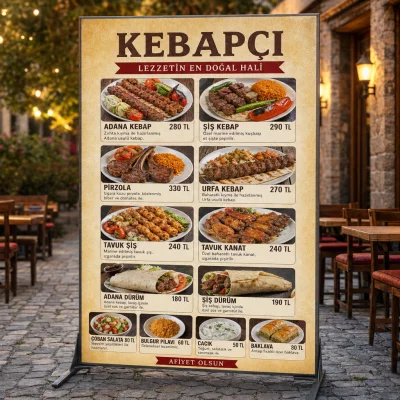 100x150 cm Ayaklı Lightbox Reklam Panosu AI gorsel varyasyonu