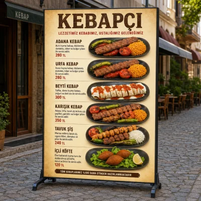 100x150 cm Ayaklı Lightbox Reklam Panosu AI gorsel varyasyonu