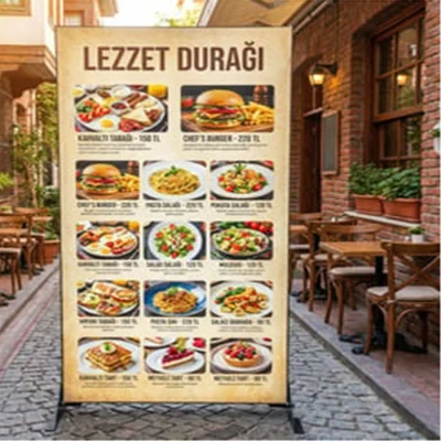 100x200 cm Ayaklı Lightbox Reklam Panosu
