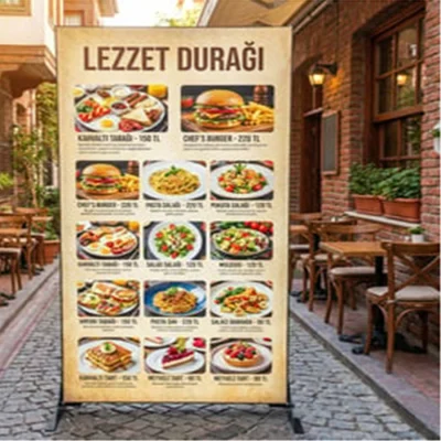 100x230 cm Ayaklı Lightbox Reklam Panosu