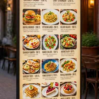 100x230 cm Ayaklı Lightbox Reklam Panosu