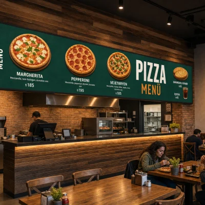 100x400 cm Işıklı Lightbox Menü Tabelası AI gorsel varyasyonu