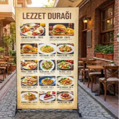 50x50 cm Ayaklı Lightbox Menü Panosu