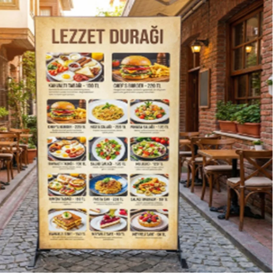 70x100 cm Ayaklı Lightbox Reklam Panosu