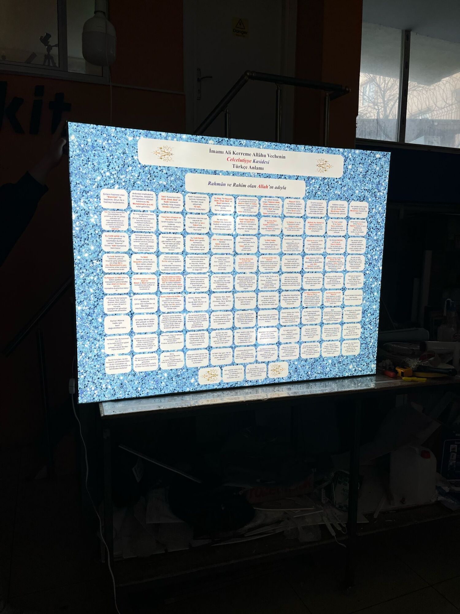 70x110 cm Lightbox Işıklı Kumaş Tabela